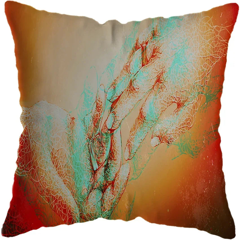 Axyaa Abstract Hands Art Decor Pillow Cover 45x45cm
