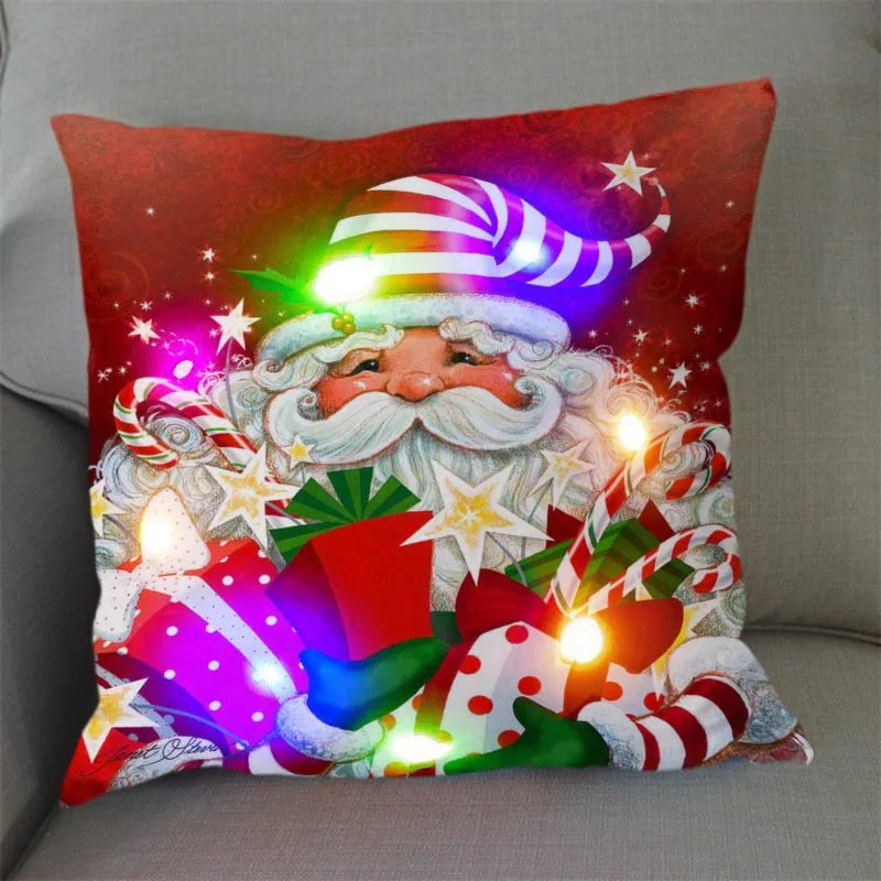 Axyaa Santa Claus LED Light Pillowcase 45X45cm