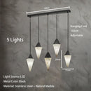 Axyaa Marble LED Chandelier: High-End Luxury Lighting for Home Decor & Living Spaces