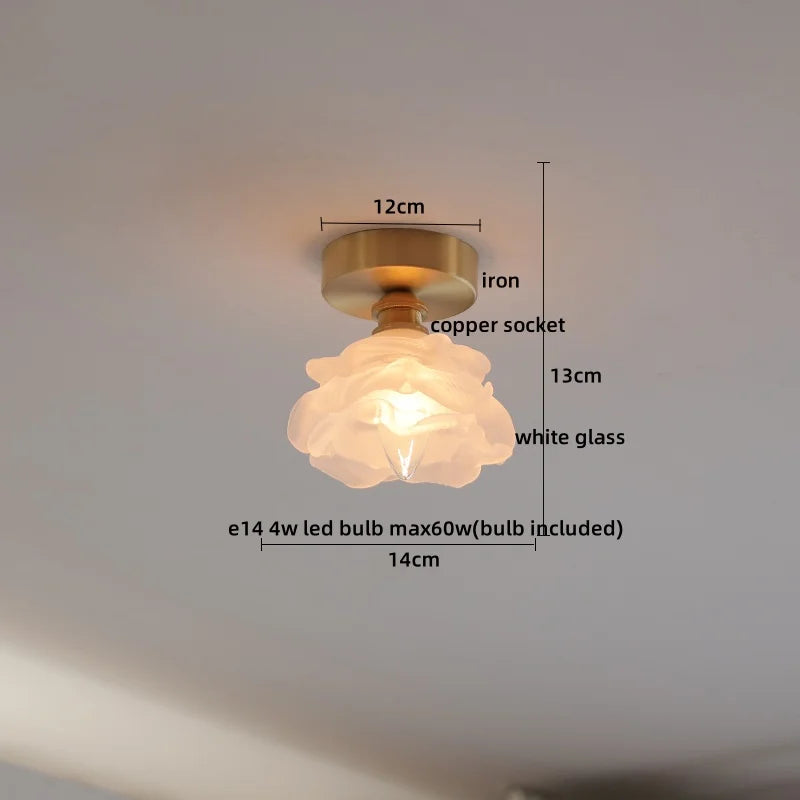 Axyaa Copper Glass LED Ceiling Light for Home Decor - Nordic Style Fixtures