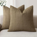Axyaa Checked Cushion Cover White Grey Blue Green Ivory Autumn Decor Home Sofa
