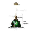 Axyaa Vintage Glass LED Pendant Light Retro Brass Hanging Lamp