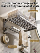Axyaa Space Aluminum Towel Rack | Wall Mount Bathroom Storage Shelf