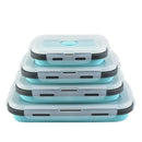 Axyaa Foldable Silicone Lunch Box Set - Microwave Safe & Portable