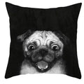 Axyaa Cute Cat Dog Pillowcase 45*45cm Bedroom Sofa Decor White Black Animal Pillowcase