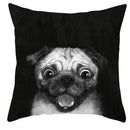 Axyaa Cute Cat Dog Pillowcase 45*45cm Bedroom Sofa Decor White Black Animal Pillowcase