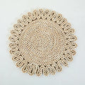 Rattan Straw Wall Hanging Decor by Axyaa - Handmade Round Frame Ornament & Table Mat