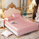 Axyaa Satin Silky Fitted Bed Sheet Set - Luxury Solid Color Sheets & Pillow Cases