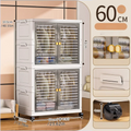 Axyaa Multi-Tier Foldable Cabinet with Wheels – Heavy-Duty Storage Solution