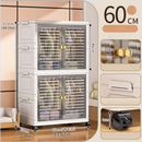 Axyaa Multi-Tier Foldable Cabinet with Wheels – Heavy-Duty Storage Solution