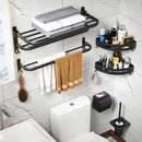 Axyaa Bathroom Essentials Set: Towel Rack, Hook, Bar, Tissue & Toothbrush Holder