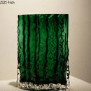 Axyaa Glacial Wrinkle Hydroponics Glass Vase for Modern Home Decor