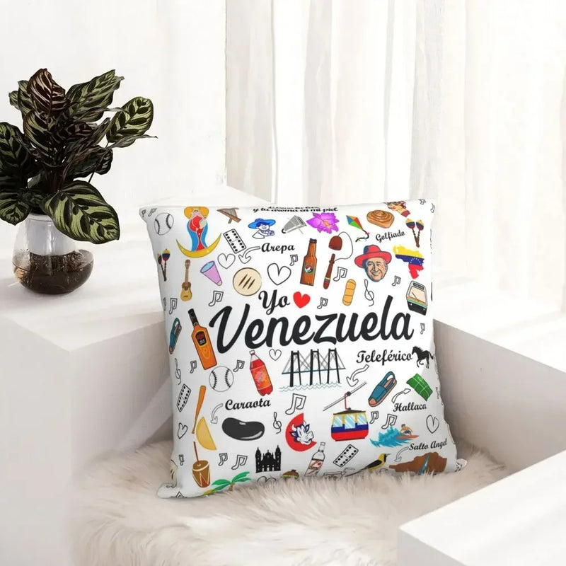 Venezuela Pride Print Pattern Sofa Cushion Cover by Axyaa