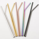 Axyaa Rose Steel Straw Set - Reusable Straws for Drinks & Cocktails