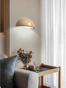 Axyaa Vintage Yellow Stone Wall Lamp, Japanese Wabi Sabi Style for Bedroom Headboard