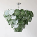 Axyaa Modern Blackish Green Glass Art Chandelier - Colorized Glass Lampshade Kitchen Island Lighting