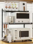 Axyaa Retractable Microwave Oven & Seasoning Rack - Adjustable Countertop Organizer