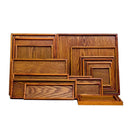 Axya Square Wooden Tray Japanese Brown 30cm - Coffee Tea Set Tableware Home Kitchen