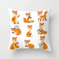 Axyaa Fox Cartoon Pillowcase for Sofa 45*45 Throw Pillow Cover Decoration