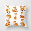 Axyaa Fox Cartoon Pillowcase for Sofa 45*45 Throw Pillow Cover Decoration