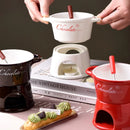 Axyaa Ceramic Chocolate Chafing Dish Cup Set with Fork - Creative Tableware