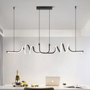 Axyaa Black LED Curved Chandelier for Dining Room, Kitchen, Living Room
