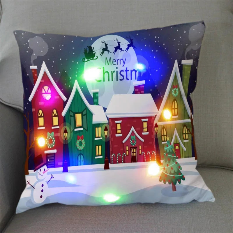 Axyaa Santa Claus LED Light Pillowcase 45X45cm