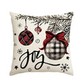 Axyaa Merry Christmas Joy Xmas Trees Red Pillow Covers 45x45CM