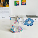 Axyaa Double-layer Insulated Milk Mug - Colorful Flower Love Cup