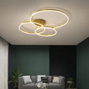 Axya Round Golden Coffee LED Ceiling Light with Acrylic Lampshade