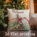 Axyaa Rectangular Pillow Cover for Sofa, Bedroom, Car - Home Decor Happy New Year Merry Christmas