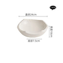 Axyaa Rock Pattern Ceramic Salad Bowl Set - Double-Layer Thick Soup & Pasta Bowls
