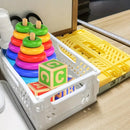 Axyaa 5-Color Foldable Stackable Baskets Set for Desk Organization