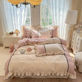 Axyaa Spring Lace Bedding Set: Quilt Cover, Bed Sheet - Fresh Pastoral Style