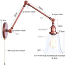 Axyaa Vintage Loft LED Wall Light Fixture Indoor Industrial Glass Lamp