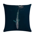 Whale Print Linen Pillowcase for Home and Office Decor by Axyaa