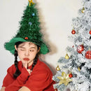 Axyaa LED Christmas Tree Ribbon Santa Hat: Festive Light-Up Holiday Cap for Xmas Party