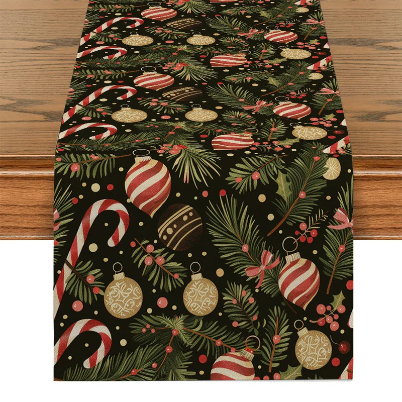 Axyaa Poinsettia Table Runner - Festive Dining Room Decor