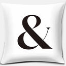 Axyaa Geometric Print Cushion Cover, Black and White, Square Pillowcase