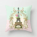 Axyaa Mint Green Geometric Animal Print Pillowcase for Home and Office Decor