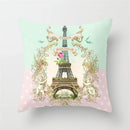 Axyaa Mint Green Geometric Animal Print Pillowcase for Home and Office Decor