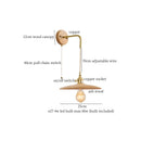Axyaa Nordic Wood LED Wall Lamp with Pull Chain Switch