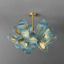 Axyaa Modern Blue Glass LED Pendant Lamps for Bedroom Chandelier Lighting
