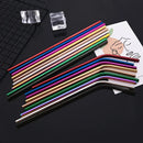 Axyaa Stainless Steel Straw Set for Drinks - 8 Pcs Straight Curved Juice Milk Tea Bar Party Kit
