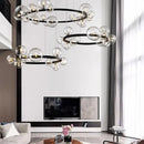 Axyaa LED Glass Bubble Ring Chandelier for Home, Modern Ceiling Light