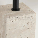 Axyaa Yellow Travertine Desk Lamp: Modern LED Table Light for Living Room.