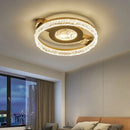 Axyaa Circle Crystal Ceiling Lamp: Modern Simple Luxury Lighting for Home Decor