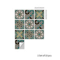 Axyaa Art Deco Glossy Self Adhesive Wall Tile Stickers in Golden Holographic