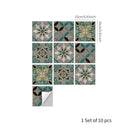 Axyaa Art Deco Glossy Self Adhesive Wall Tile Stickers in Golden Holographic