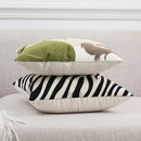Axyaa Green Black Line Embroidery Pillow Cover for Modern Home Decor